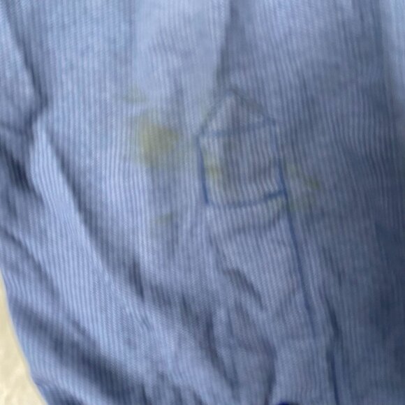 American Eagle Outfitters Men's Shirt Large Blue Striped Slim Fit Long Sleeve - Picture 6 of 8